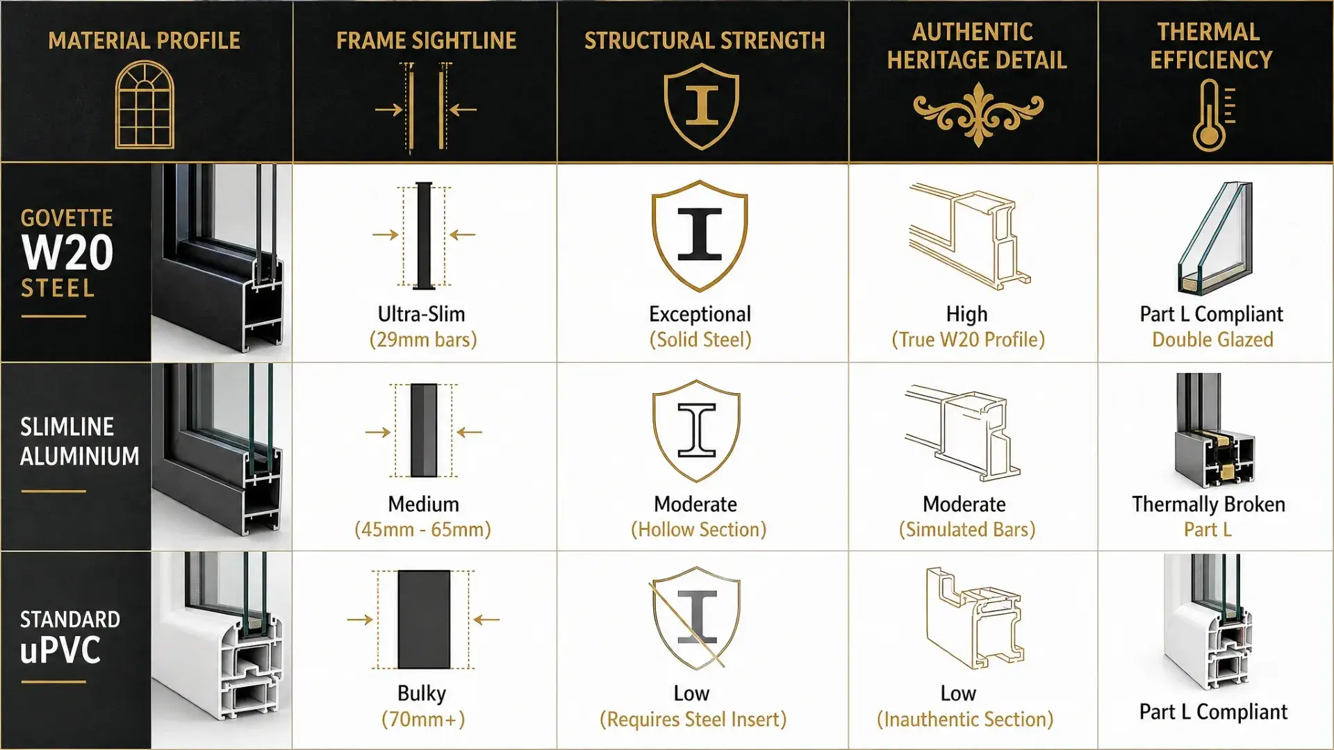 Glazing Material Comparison Matrix