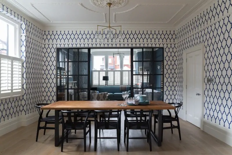 Internal Steel Partitions Clapham W20 Double Door Screen Kitchen View